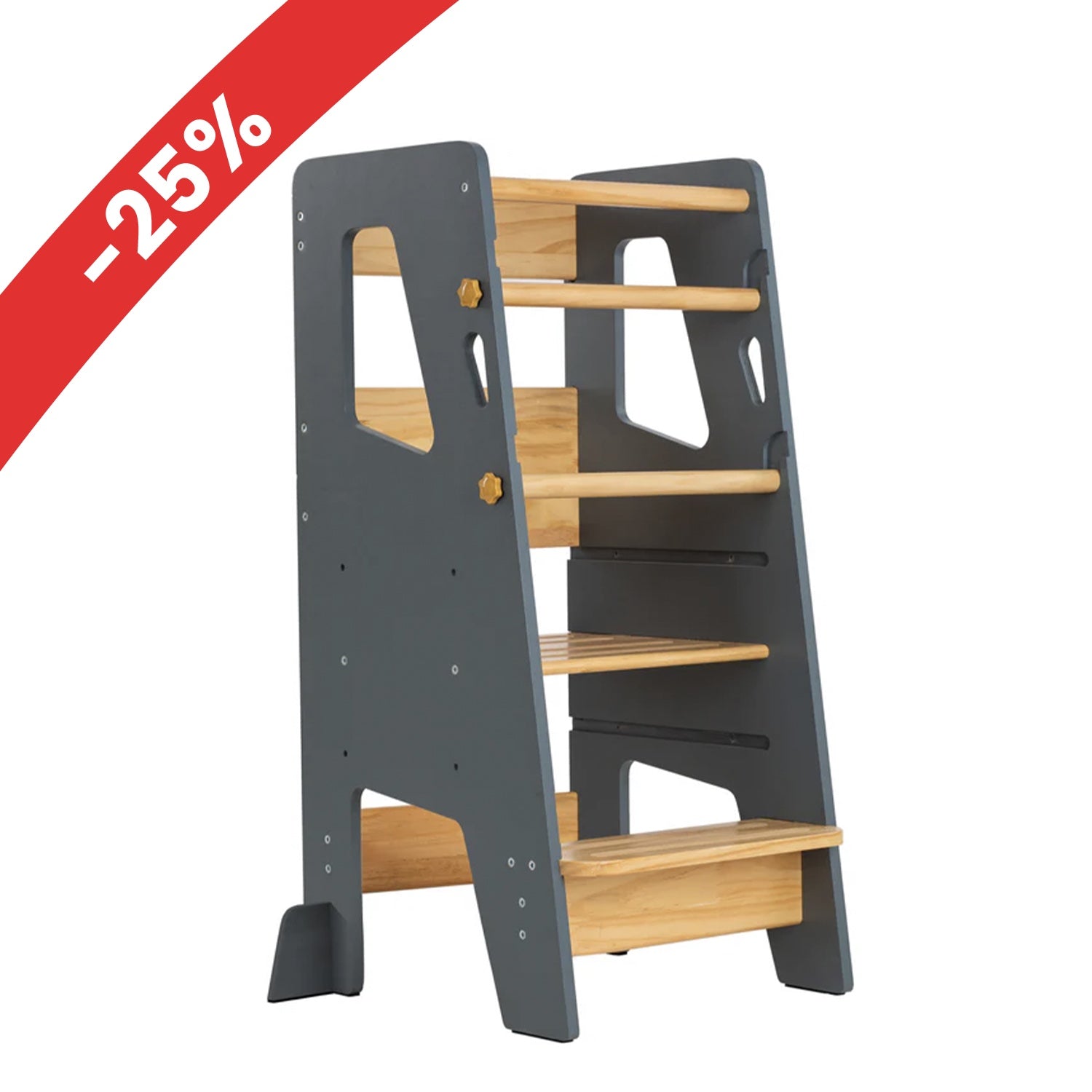 Adjustable Toddler Kitchen Tower with Safety Bars