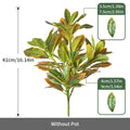 Dlight Decor 41cm Banyan Ficus Palm Branch with Codiaeum Leaves