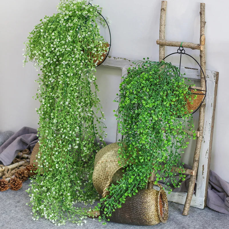 Dlight Decor 75cm Hanging Golden Bell Willow Vine with 5 Forks for Wall and Garden Decor