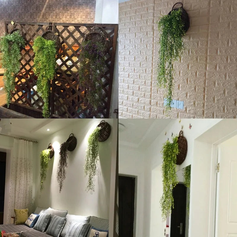 Dlight Decor 75cm Hanging Golden Bell Willow Vine with 5 Forks for Wall and Garden Decor
