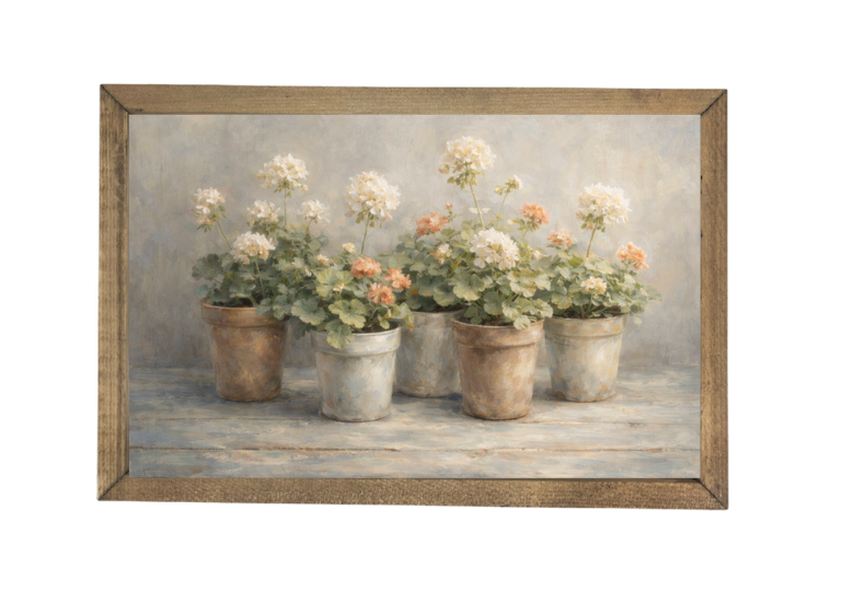 Potted Blooms Framed Art